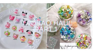 Taobao Nail Supplies Haul Part 1 - Cute Loopy Nail Charms Stickers Dried Flowers Rhinestones 🌺🎁💅🏻🍊💕