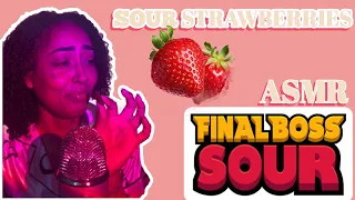 Intense ASMR Experience: Final Boss Sour Strawberry Taste Test! 😋🍓