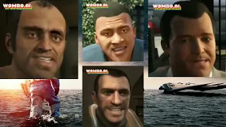 Every GTA Protagonist Characters In 🎶Singing Astronaut In The Ocean [Deepfake | OLD Video] (Part. 2)