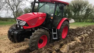 New Zetor Proxima HS100 ploughing Lincolnshire clay