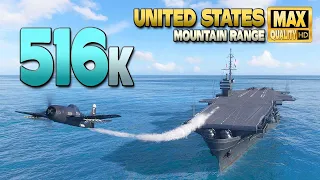 Aircraft Carrier United States with insane 516k damage (EU record) - World of Warships