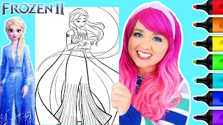 Coloring Elsa Frozen 2 Coloring Page | Ohuhu Paint Markers