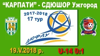 "Карпати" Львів (U-14) - СДЮШОР Ужгород (U-14) 0:1 (0:0). Гра (без пауз)