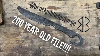 MAKING A BOWIE KNIFE FROM A 200 YEAR OLD FILE!!!