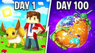 I Spent 100 DAYS in CUSTOM PIXELMON WORLDS in Minecraft