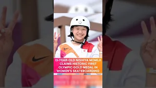 Japan's 13-year-old Momiji Nishiya wins gold medal in women's skateboarding #Olympics #Momiji