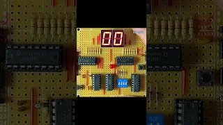 [Logic Circuit]  CD4026 00-99 Up-Counter. Quartz Crystal 32768Hz for Flexible Frequencies #shorts