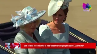 Sikh soldier becomes first to wear turban for trooping the colour, Guardsman Charanpreet Singh Lall,