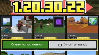 INTERFAZ UPDATE OFICIAL  MINECRAFT PE 1.20.30.22 UI UPDATE minecraft bedrock oficial 1.20 REVIEW