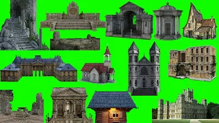 Green Screen 3D & Full HD Building Model Vector | Green Screen BUILDING | green screen Real Places