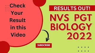 NVS PGT BIOLOGY RESULT OUT || NVS PGT DIRECT RECRUITMENT