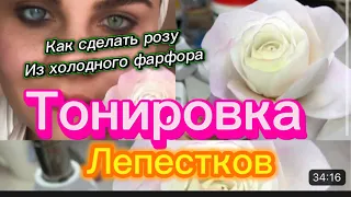 Мастер класс:«как сделать розу из холодного фарфора»тонировка липестков/#алинатесаева/#Грозный#Чечня