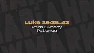 Luke 19:28-42 - Palm Sunday: Patience