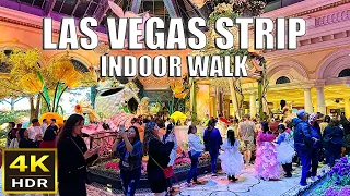 Las Vegas Strip: Mandalay Bay to Mirage Mostly Indoor Walk - April 2024