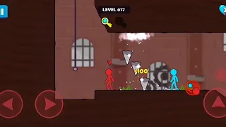 Red and Blue stickman Gameplay Level 76 to 80