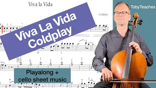 Viva La Vida - Coldplay | Cello Sheet Music | Cello Cover | Playback | Cello Practice