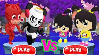 Tag with Red PJ Mask Catboy vs Emma vs Kate vs Tag with Combo Panda - Run Gameplay