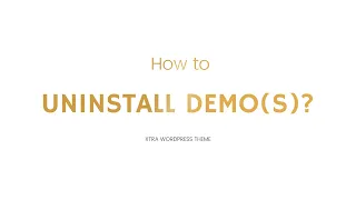 How to Uninstall an imported demo data?