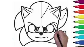 Sonic VS Shadow Drawing and Coloring Easy| Step by Step