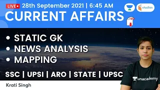 Current Affairs | 28 September Current Affairs 2021 | Current Affairs Today by Krati Singh