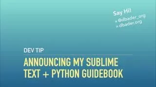 Setting up Sublime Text for Python Developers