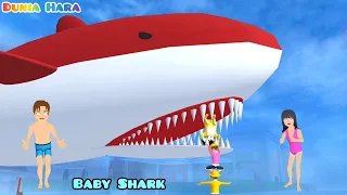 Banjir Baby Shark Kejar Yuta Mio Ketakutan 🦈 Mami Shark Hiu Marah Mau gigit Celine 😱 | Sakura School