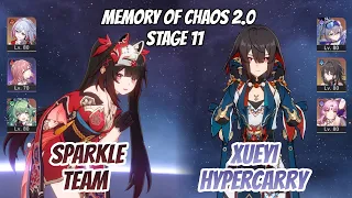 Sparkle x Topaz & Xueyi Hypercarry Memory of Chaos Stage 11 (3 Stars) | Honkai Star Rail