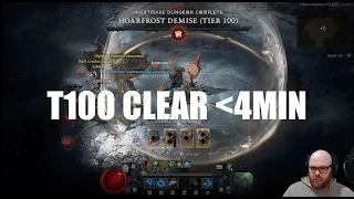 Diablo 4 - 4min T100 Clear - Insane Tornado Druid Gameplay day13