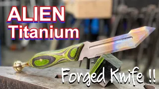 Making A Forged Titanium Futuristic Knife !!