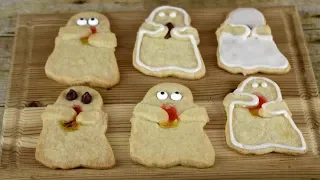 Ghost Cookies Holding Candy Corn | Halloween Cookies