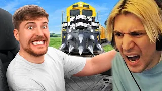 Train Vs Lamborghini | xQc Reacts to MrBeast