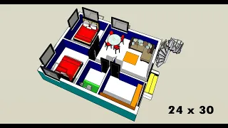 simple 24 x 30 home design II 24 x 30 ground floor plan II 24 x 30 ghar ka naksha