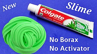 DIY Toothpaste Fluffy Slime!! How to make slime without Activat or borax!! Colgate toothpaste slime.