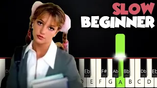 Baby One More Time - Britney Spears | SLOW BEGINNER PIANO TUTORIAL + SHEET MUSIC by Betacustic