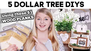 5 Dollar Tree DIYs Using these $1 Wood Planks?!? | NEW DIY DOLLAR TREE 2021 | Krafts by Katelyn