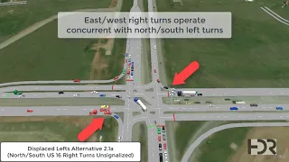 US16/US16B/Catron Blvd Build Option 2: Displaced Left Turn Intersection