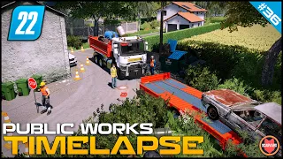 🚧 Winching An Old Wrecked Car With My New Renault Track ⭐ FS22 City Public Works Timelapse