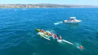 Lanakila Outrigger Canoe Club - Paddler Water Change - Catalina Crossing 2016 - Newport Harbor