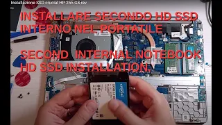 Aggiungere secondo harddisk interno: SSD + NVME m.2 -in Notebook HP 255 G8- Dual Drive Installation