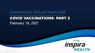Community Town Hall: COVID Vaccinations - Part 2