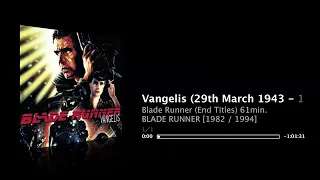 Vangelis - 1hour [Extended Version] - Blade Runner (End Titles)