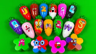 Pick up Numberblocks, Alphabet Lore with CLAY inside Carrot, Heart... Coloring! Satisfying ASMR