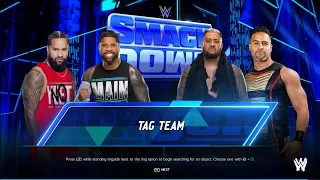 Jey Uso & Jimmy Uso Vs Solo Sikoa & Tama Tonga - Tag Team Match | SmackDown | WWE 2k24