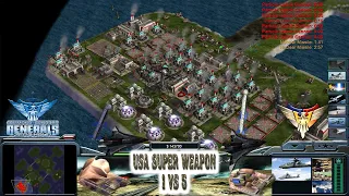 Usa Super Weapon 1 vs 5 Hard Generals - Command & Conquer Generals Zero Hour (Bay Of Pigs)