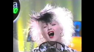 Cyndi Lauper - I Drove All Night & Primitive, at the Azurro'89, on Italian TV   1989
