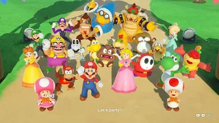 SUPER MARIO PARTY Whomp's Domino Ruins Mario vs Luigi , Peach and Waluigi