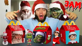 DO NOT ORDER CHRISTMAS HAPPY MEALS FROM MCDONALDS AT 3AM!! *SANTA CLAUS VS GRINCH VS ELF ON SHELF*