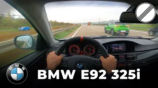 BMW E92 LCI 325i – 3.0 L 218 PS POV DRIVE ON GERMAN AUTOBAHN | BRATUR