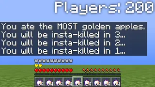 Minecraft UHC but the player that eats the MOST golden apples gets ELIMINATED every MINUTE.