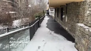 🇦🇩 ANDORRA. SNOWY DAY in ENCAMP! Walking tour through ENCAMP CITY CENTER